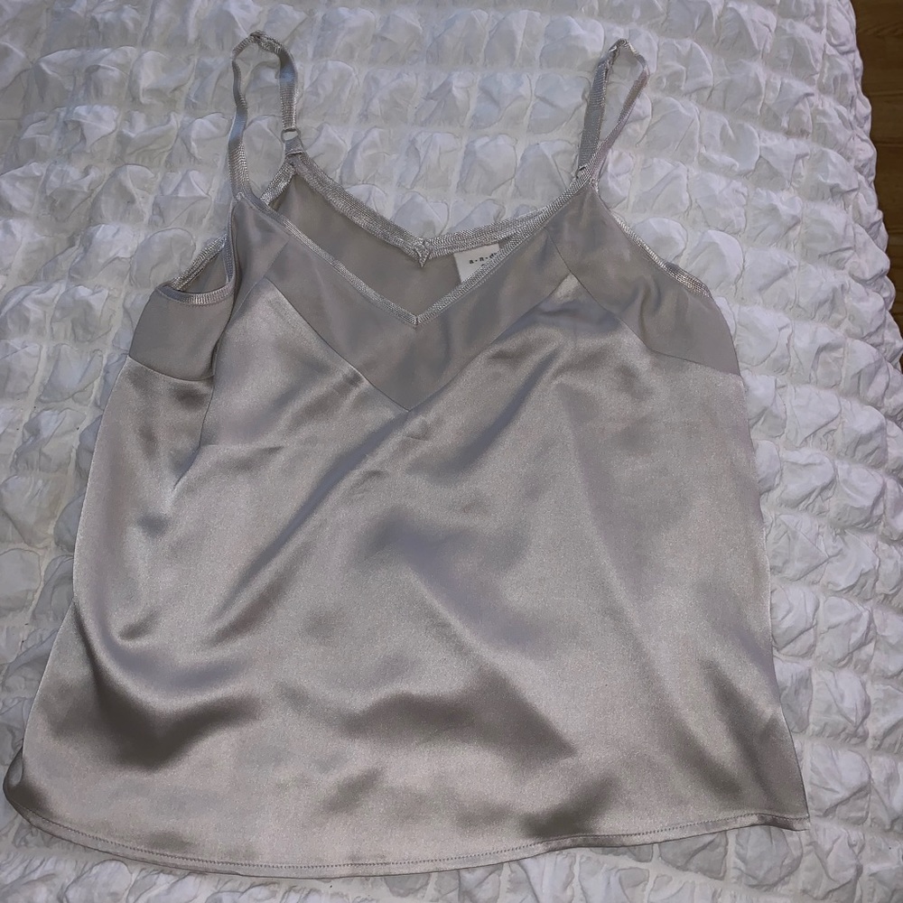 Cream colored silky tank top